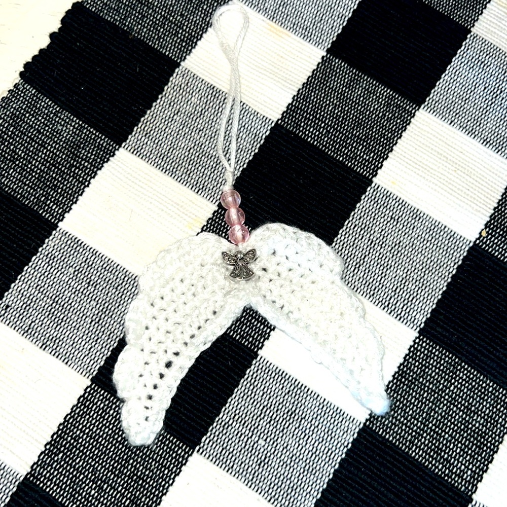 Heavenly angel wings rearview car hanger